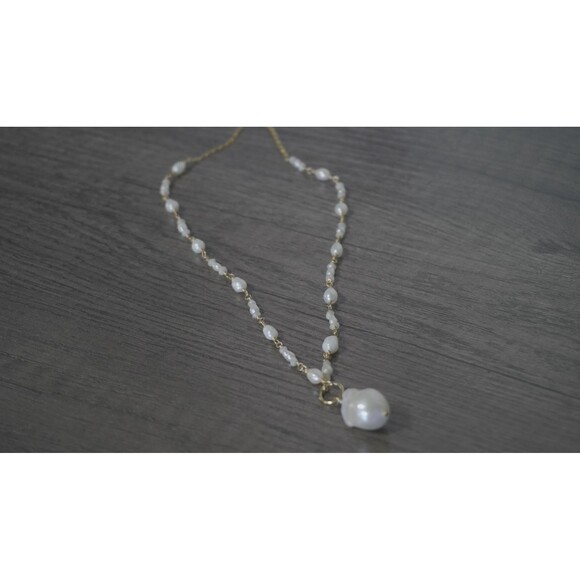 Freshwater Pearl Necklace, 14k Gold Filled Chain - Picture 4 of 5